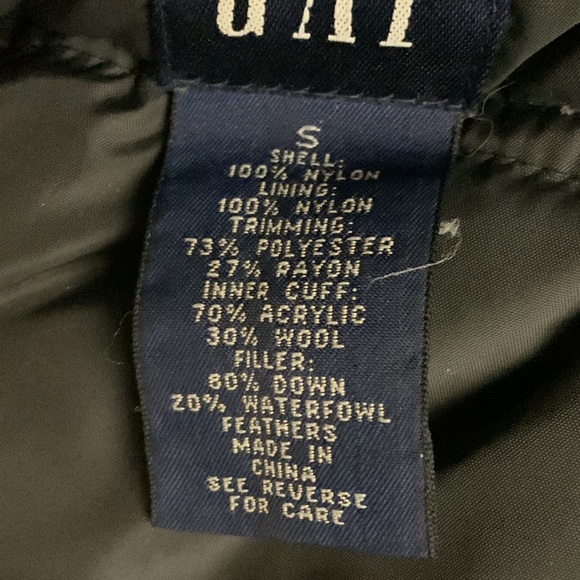 Gap Down Filled Puffer Coat Jacket Parka black  Hooded size Small Winter Nylon - Picture 12 of 12